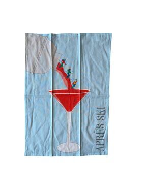 Kaf Home Apres Ski Cotton Kitchen Tea Towels 2pk 20x30 Blue Red White New
